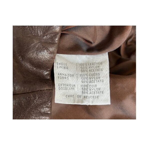Vintage 2000 Nine West Brown Genuine Leather Jacket Women's Size M - Picture 5 of 7